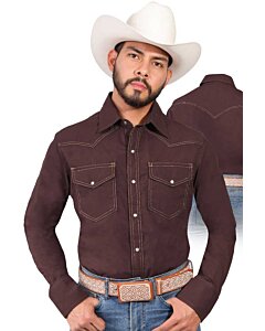 Camisa Vaquera Café El Señor De Los Cielos 42898