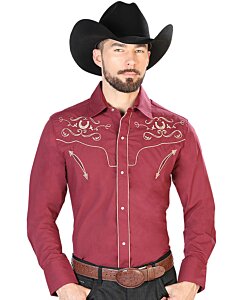 Camisa Vaquera Burgundy El Señor De Los Cielos 42944