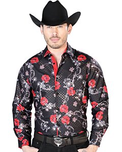 Camisa Vaquera Color Negro-Rojo ESDLC Fina 43809