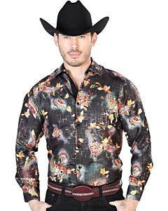 Camisa Vaquera Color Negro-Multicolor ESDLC 43813