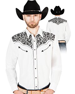 Camisa Vaquera Blanca Bordada El Señor DL Cielos 44194