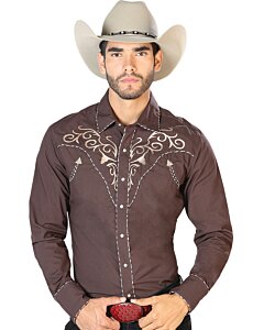 Camisa Vaquera Café El Señor De Los Cielos 42891