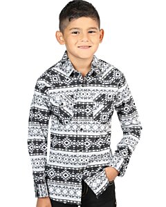 Camisa Color Blanco Con Negro Vaquera Para Niño El General 44411