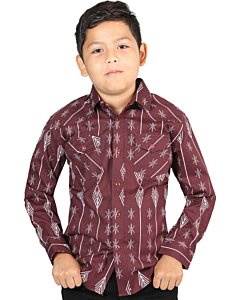 Camisa Color Vaquera Para Niño El General 44441 Burgundy