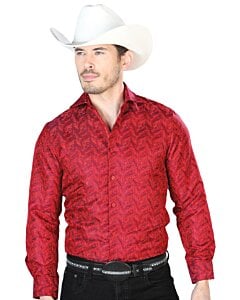 Camisa Jacquard Fina Roja Centenario 43709