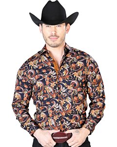 Camisa Vaquera Fina ESDLC 43719 Color Negro-Oro