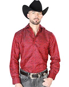 Camisa Roja Jacquard Fina Centenario 43740