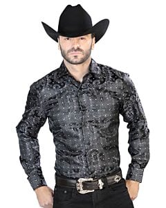 Camisa Jacquard Negra Centenario 43746