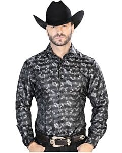 Camisa Jacquard Negra Centenario 43758