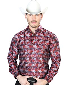 Camisa Roja-Azul Jacquard Fina Centenario 43766