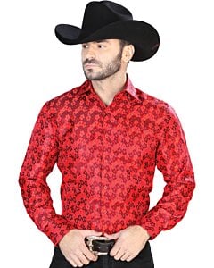 Camisa Roja Jacquard Centenario 43767