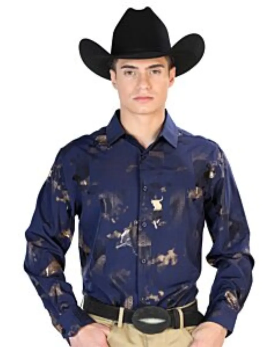 Camisa Vaquera Toros ESDLC 43832 Color Azul Marino