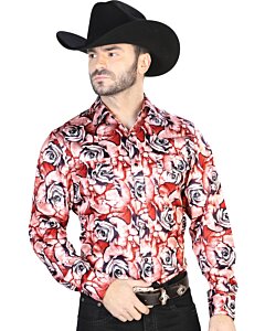 Camisa Roja Casual Estampado Rosas ESDLC 44068