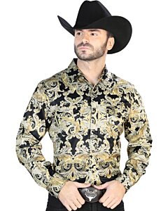 Camisa Vaquera Estampada ESDLC 44106 Color Oro-Negro