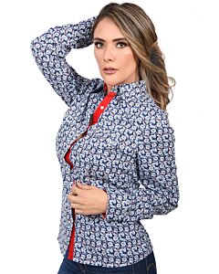 Blusa Vaquera Azul Floreada WD 11-531