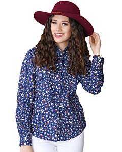 Blusa Vaquera Floreada Azul WD 11-545