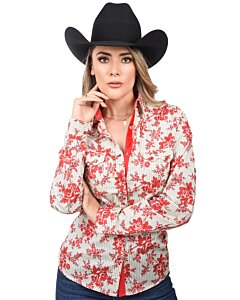 Camisa Vaquera De Mujer Flores Rojas WD 11-547