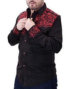 Camisa Vaquera Gamuza Bordada WD Boots 808