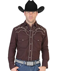 Camisa El Señor De Los Cielos Vaquera 123908 Café