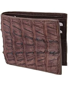 Cartera Piel De Caimán Cola Original WD 10-1702 Café