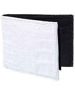 Cartera Piel De Caimán Original WD 10-1685 Blanca