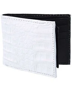 Cartera Piel De Caimán Original WD 10-1685 Blanca