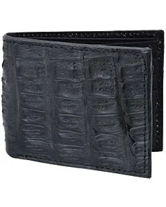 Cartera Piel De Caimán Original WD 10-1701 Negra