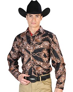 Camisa Negra Cadenas De Oro El Señor De Los Cielos 126267