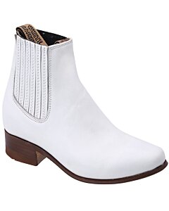 Botín Charro Para Niño Piel Napa Color Blanco WD 11-758