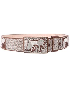 Cinto Vaquero Hilo De Plata Fino Café WD 11-1659