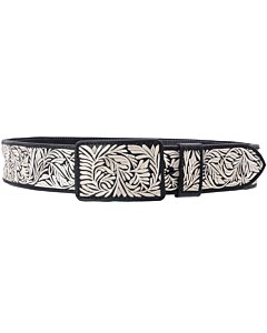 Cinto Negro Hilo De Plata Fino WD 11-1661