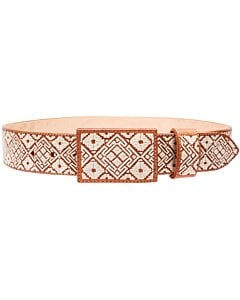 Cinto Charro Pita Fina Natural Diseño De Grecas WD 11-1667