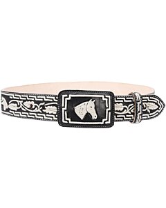 Cinto Charro Piteado Negro Diseño Caballo WD 11-1681