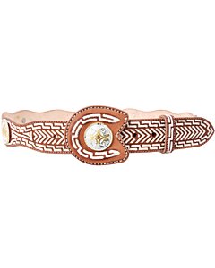 Cinto Charro Piteado Color Natural Con Grecas WD 11-1683