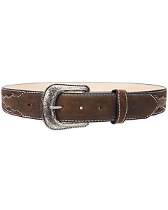 Cinto Rodeo Café De Piel Para Mujer WD 11-1587