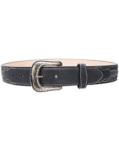 Cinto Rodeo Negro De Piel Para Mujer WD 11-1592