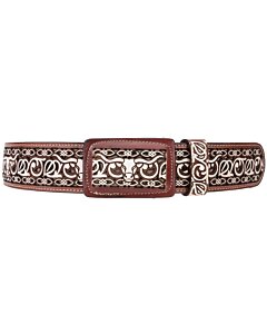 Cinto Vaquero Cabeza De Toro Corte Laser Café WD 11-1529