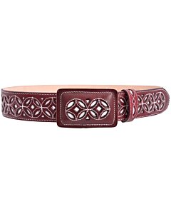 Cinto Vaquero Navajeado Color Vino WD 11-1537