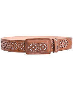 Cinto Vaquero Navajeado Piel Color Natural WD 11-1539