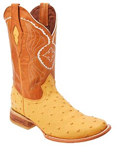 Botas Rodeo Piel Avestruz Clón Color Mantequilla WD 11-306