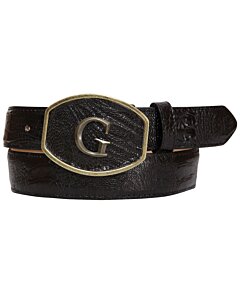 Cinto vaquero El General 45300 de piel genuina de pata de avestruz en color negro, con hebilla "G".