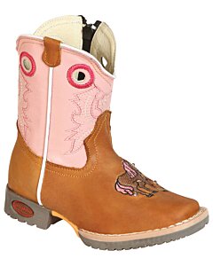 Botas Rodeo Bebé Niña Piel Crazy Ciolor Miel Jar Boots 126577