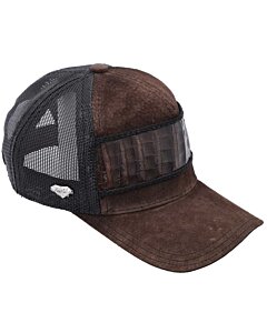 Gorra De Gamuza Con Cocodrilo Café WD 10-1804