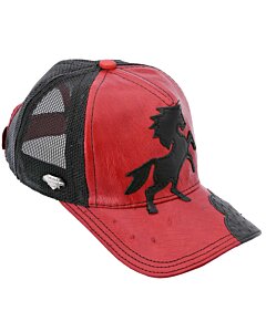 Gorra Trucker Roja Con Caballo Negro WD 10-1807