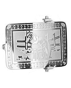 Hebilla Charra Con Imagen De Pony Para Cinto De Niño, Rectangular