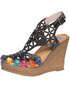 Huarache Artesanal De Piel Color Negro 601939