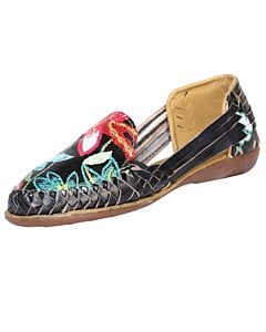 Huarache Artesanal Estampado De Piel 601944 Negro
