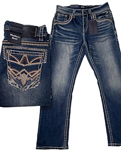 Montero 4620 Dark Blue Jeans for Men with detailed embroidered back pockets