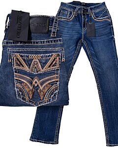 Montero 4621 Dark Blue Jeans for Men with embroidered back pockets
