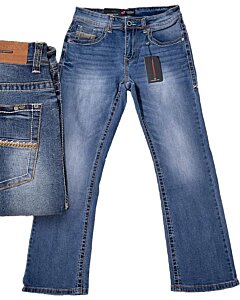 Montero 4627 Light Blue Modern Boot Cut Jeans with Detailed Back Pocket Stitching